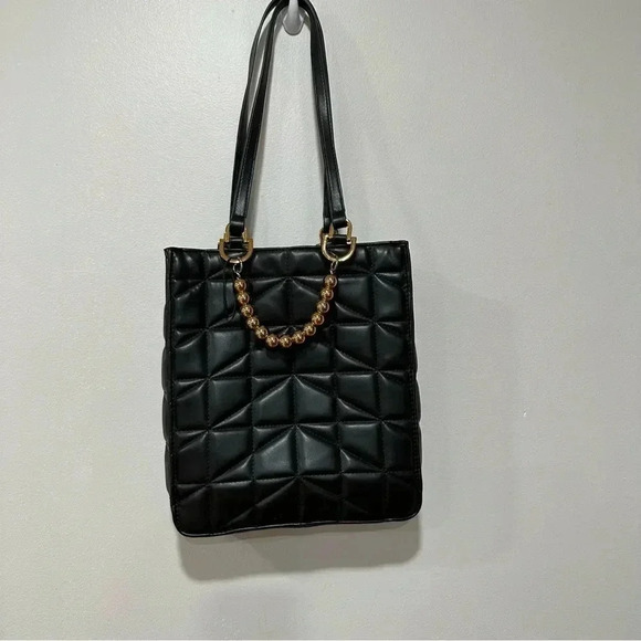 Zara black quilted tote bag - Picture 3 of 6